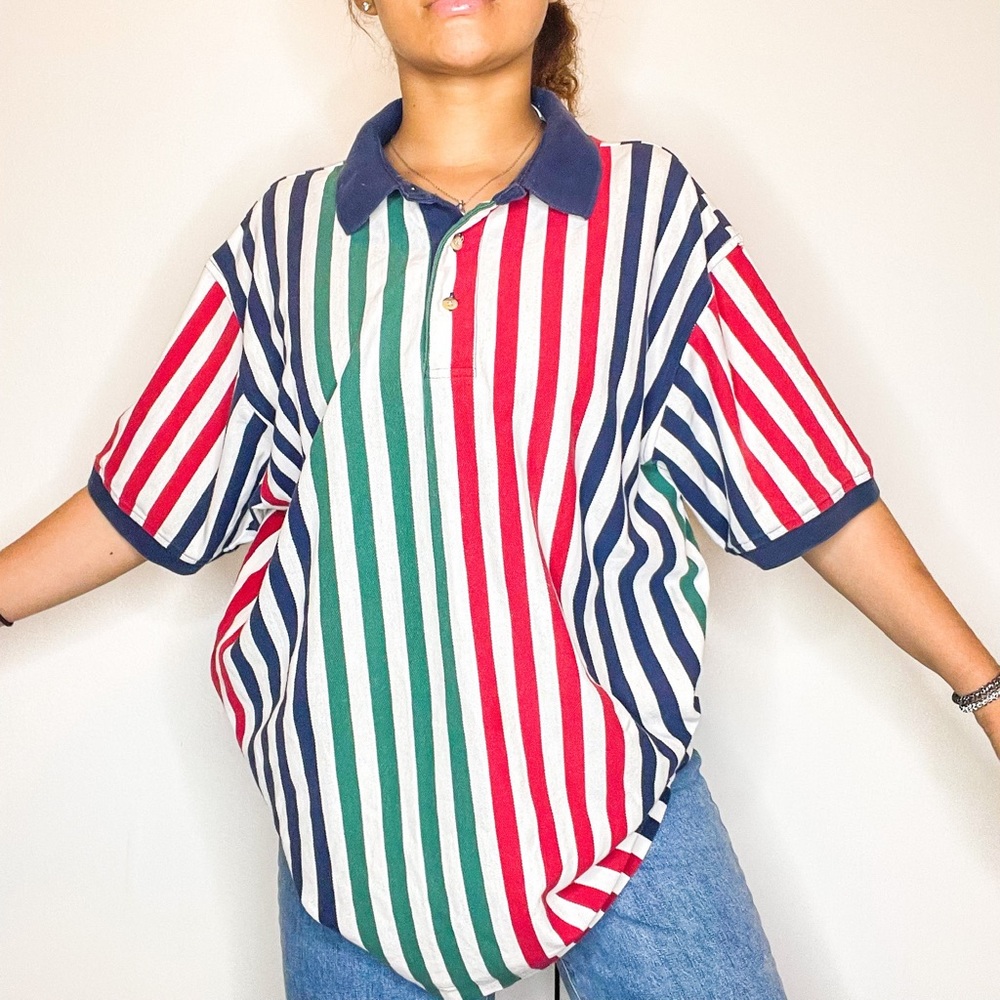 Multicolor Striped Polo
